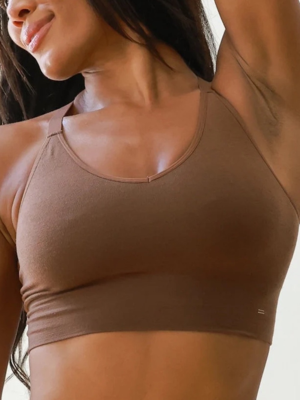 Branwyn Seamless Merino Wool Bra Essential Busty Bra M Dark Nude